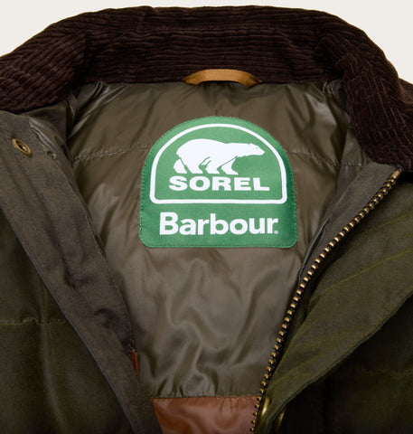 SOREL X Barbour Transport Wax Puffer Jacket