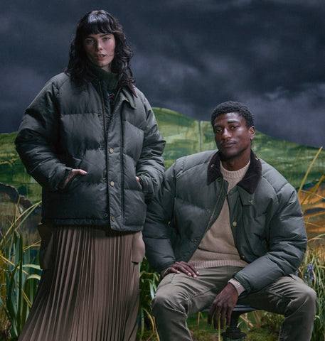 SOREL X Barbour Transport Wax Puffer Jacket