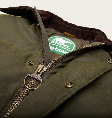 SOREL X Barbour Transport Wax Puffer Jacket